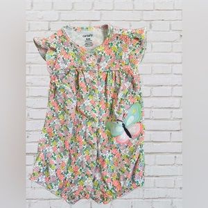 Carters Floral Spring Romper with Butterfly, 6 months